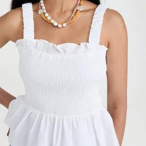 English Factory Smocked Top - White